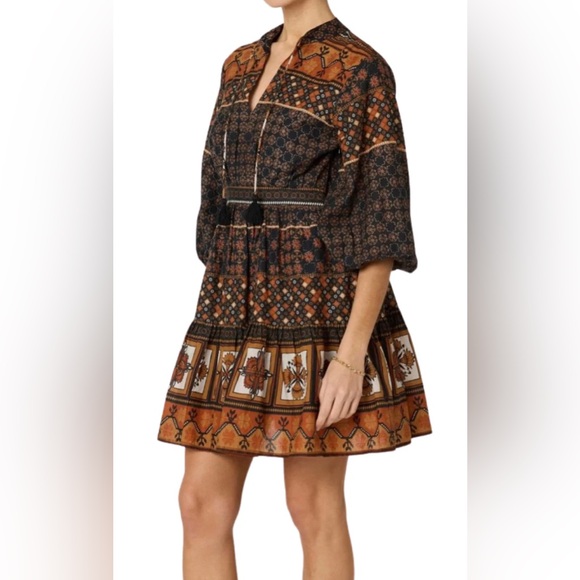 Cleobella Black and Brown Patterned Mini Dress‎ XS - Picture 5 of 14